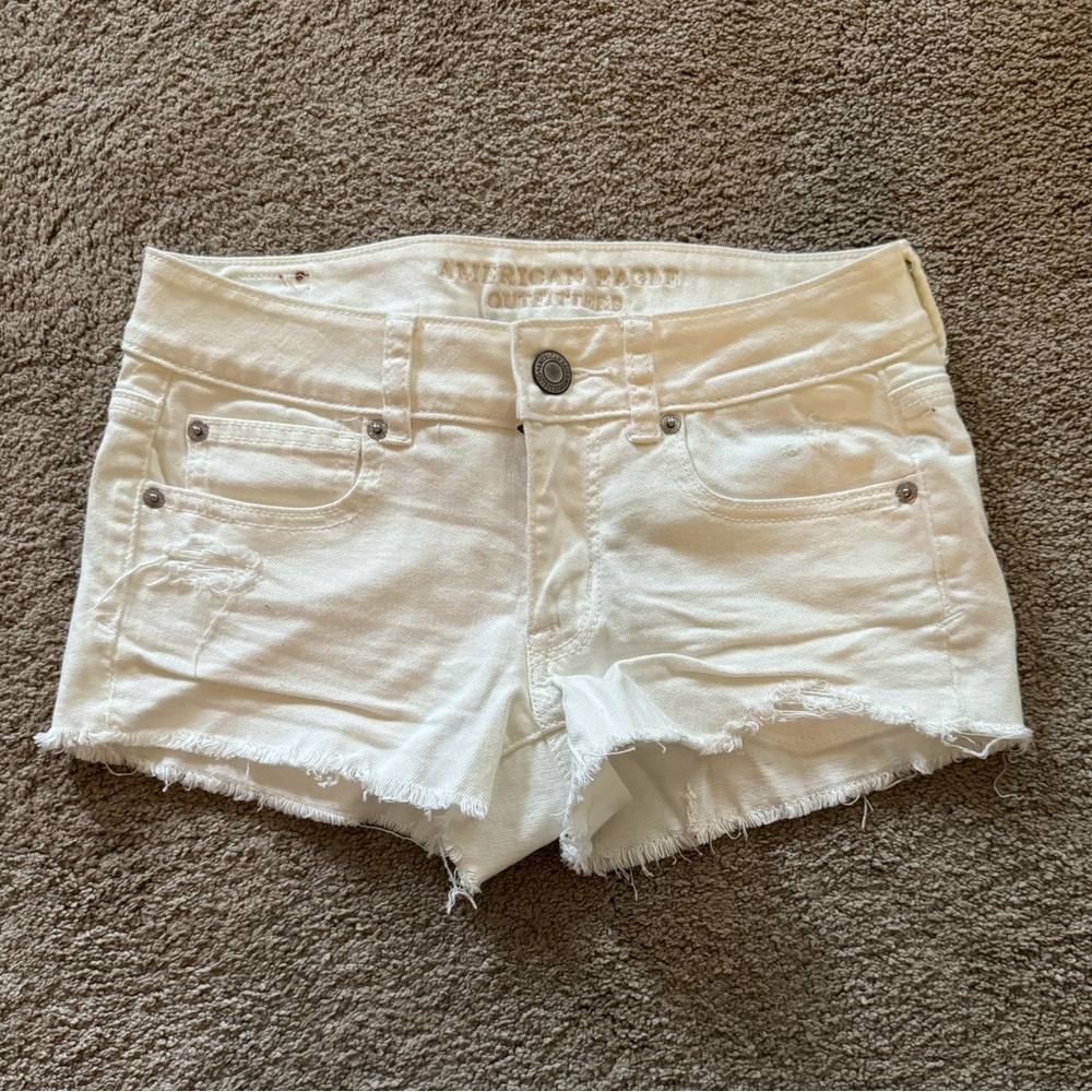 American Eagle White Shortie Shorts